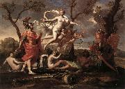 Nicolas Poussin Venus Presenting Arms to Aeneas painting